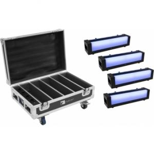 EUROLITE Set 4x AKKU Bar-6 + Flightcase with charging function