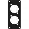 CASY105A/B - CASY 1 space aluminum cover plate - 2x D-size holes - Black version