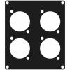 Casy203a/b - casy 2 space aluminum cover plate - 4x d-size holes -
