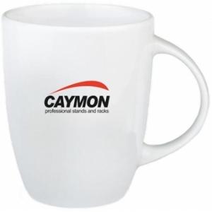 PROMO4502 - White-colored mug with 2-tone CAYMON logo