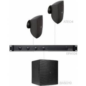AUDAC FESTA4.3E/B Sistem complet pentru instalatii audio fixe 2 x ATEO4 + BASO10 + EPA104 - Negru