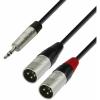 Adam Hall Cables K4 YWMM 0300 - Audio Cable REAN 3.5 mm Jack stereo to 2 x XLR male 3 m