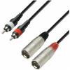 Adam Hall Cables K3 TMC 0100 - Audio Cable Moulded 2 x RCA Male to 2 x XLR Male, 1 m