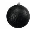Europalms deco ball 10cm, black, glitter 4x