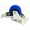 Roadinger swivel castor 80mm blue with brake