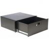 Rd412l/b - 19&quot; rack drawer - 4 unit with key lock  - black steel