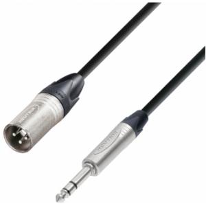 Adam Hall Cables K5 BMV 0050 - Microphone Cable Neutrik XLR male to 6.3 mm Jack stereo 0.5 m