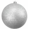 Europalms deco ball 10cm, silver, glitter 4x