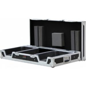 FCDJ2819 - Professional flight case for 19&quot; DJ mixer and 2 single CD players (CDJ800/CDJ1000) with removable top lid.