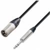Adam Hall Cables K5 BMV 0500 - Microphone Cable Neutrik XLR male to 6.3 mm Jack stereo 5 m
