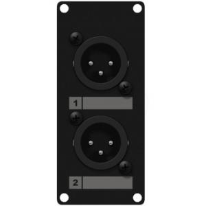 CASY126/B - CASY 1 space with 2x XLR male to 3-pin terminal block - Black version