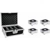 Eurolite set 4x akku flat light 1 silber + case