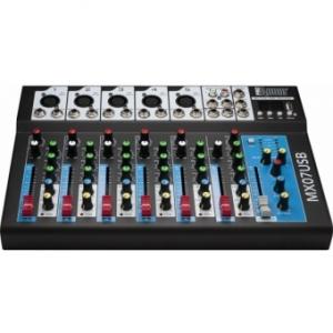 Mixer cu player ProAudio MX07USB 7 in - 2 out audio mixer. MP3 player, Bluetooth. Headphone output.