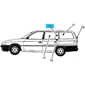 Geam usa spate, DR, triunghi, Opel Astra break 91-97