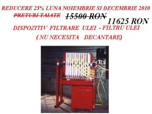 FILTRU ULEI IN FARA DECANTARE ; REDUCERE 25 %