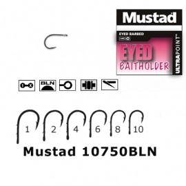 Carlig negru nichel forjat / 2 spini / 10 buc/plic MUSTAD