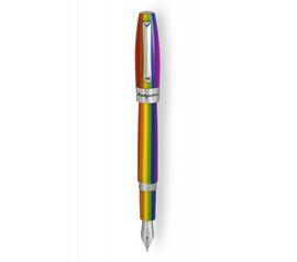 Fortuna Rainbow Fountain Pen with Pashmina, Steel, Medium