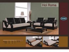 Set canapele extensibil pentru living wenge cu bej Roma