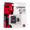 Card microSDHC Kingston capacitate 4GB clasa 10 cu adaptor