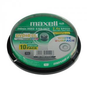 Pachet 10 DVD+R printabile Maxell 8.5Gb Full Surface Dual Layer