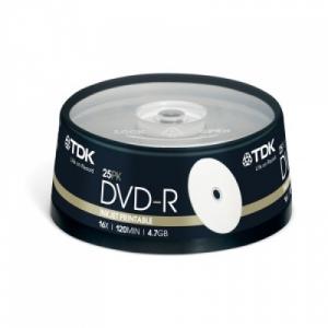 Set 25 DVD-R printabile TDK Full Surface 4.7 Gb
