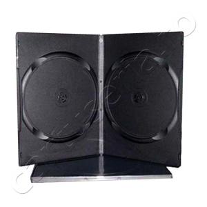 Carcasa dubla slim plastic neagra pentru DVD 7 mm