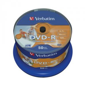 50 DVD-R printabile Verbatim 16x Full Surface 4.7 Gb