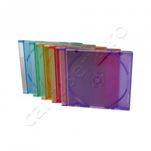 Set 25 carcase transparente Jewel pentru CD - colorate