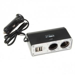 Adaptor 2 Socket-uri plus 2 USB-uri Bricheta Auto