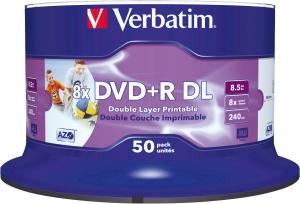 50 DVD+R printabile 8.5Gb Verbatim 8X Dual Layer