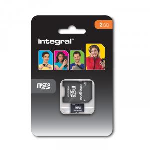 Card de memorie microSD Integral 2GB cu adaptor SD