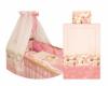 SET COMPLET LENJERIE PAT CU BALDACHIN  BUMBAC- (6 piese)-  DuckLings Pink