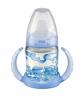 NUK FIRST CHOICE BABY ROSE&BLUE Biberon PP 150 ml cu 2 toarte si adaptor pentru baut, + 6 luni