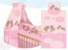 SET COMPLET DE LENJERIE CU BALDACHIN PTR LEAGANUL EVA  - Hippo  Pink