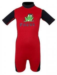 FSA Costum de baie copii -Combinezon inot neopren rosu-negru