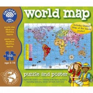 Orchard Toys Harta lumii - World Map Puzzle and Poster