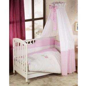 Nino 2+1 - Lenjerie patut bebe 60X120 cm - Elefante Pink