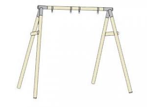 TP Toys Structura lemn rotund pentru leagan dublu  300 x 265 cm