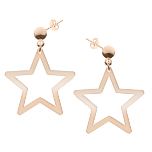 Selena - Cercei personalizati stea din argint 925 placat cu aur roz - Tija