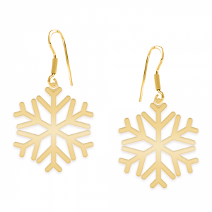 Snowflake - Cercei personalizati fulg din argint 925 placat cu aur galben 24K