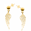 Angela - Cercei personalizati aripi cu tija din argint 925 placat cu aur galben 24K