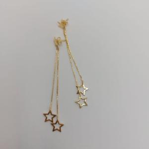 Cercei placati cu aur Night Stars - 7 cm