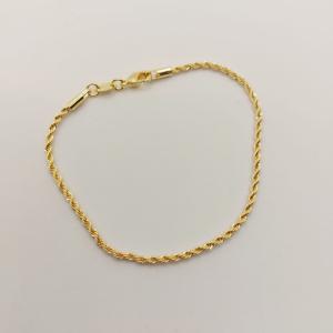 Bratara placata cu aur unisex Twist - 19 cm