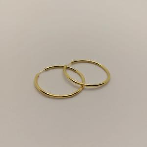 Cercei rotunzi placati cu aur Stolen Heart - diametru 2,5 cm