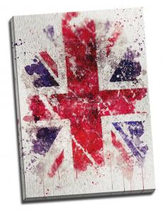 Tablou pe metal striat "UK Flag"