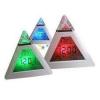 Ceas piramida cu alarma si led 7 culori triangle clock (garantie 12