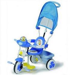 Tricicleta cu maner si copertina Roary - albastra