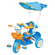 Tricicleta cu maner si copertina Ratusca - azur