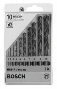 Set burghie pentru metal HSS-R, DIN 338, 10 buc. Bosch
