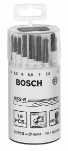 Set burghie pentru metal HSS-R, DIN 338, 19 buc. Bosch